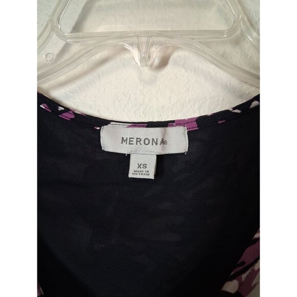 Merona Blouse Business Casual Boho Office Top Purple Women’s Size XS - Picture 4 of 5